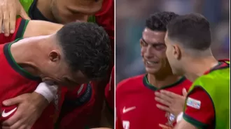 Ronaldo cries after failing penalty for Portugal against Slovenia in Euro 2024.