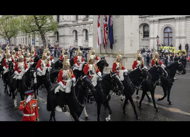 Military horses return to London and run wildly
