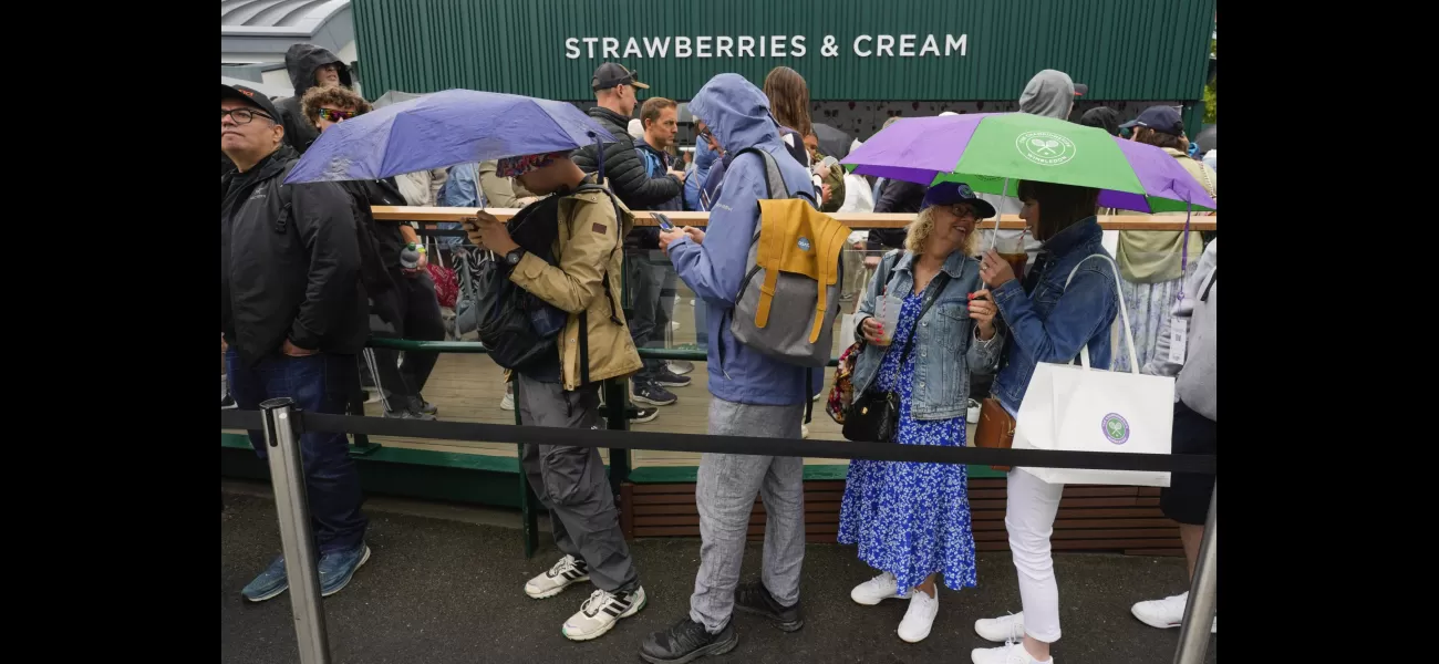 Rainy weather predicted for Wimbledon as crowds gather.