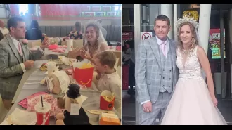 A couple got married at their dream venue, Cobham Services on the M25.