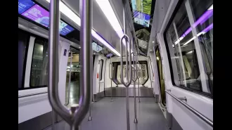 New trains take off at Denver Airport.