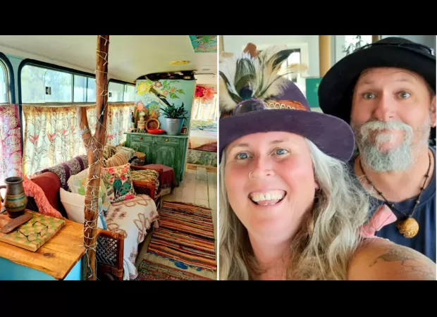 I gave up everything to live on a school bus with my husband and four dogs.