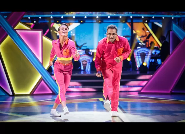 Dancing show celebrity criticizes fabricated narratives on competing network ITV.