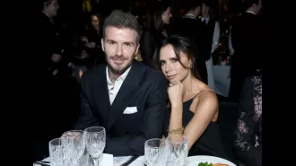 The Beckhams have been compared to royalty after sporting their famous purple wedding outfits 25 years after their wedding.