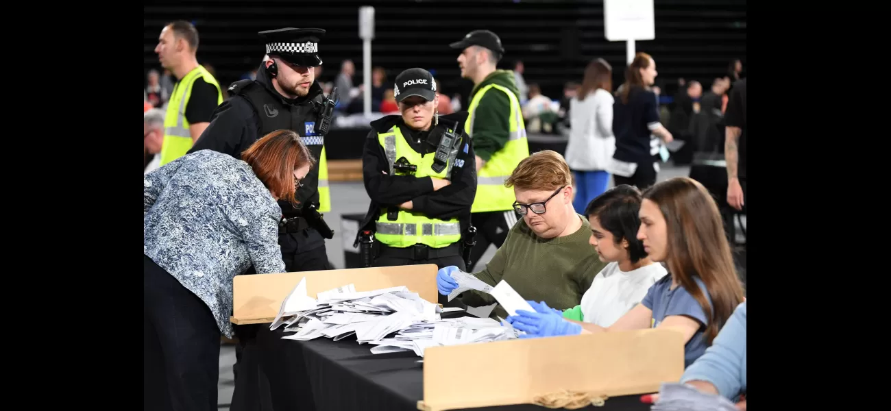 Cops storm vote tally in large UK urban area.