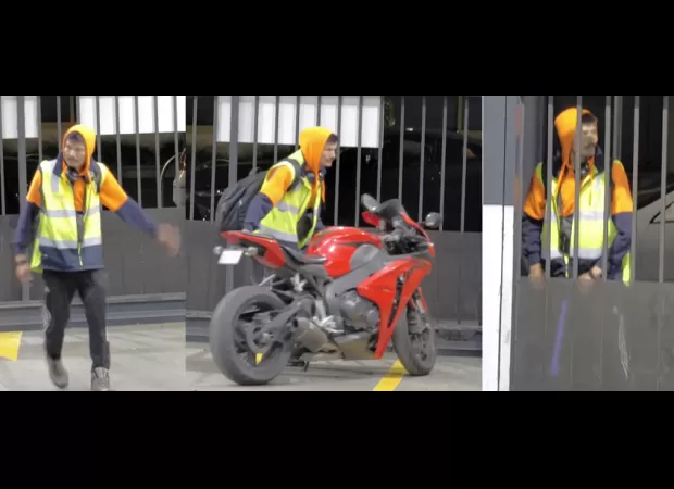 A thief was able to steal a motorbike from a secure car park in Melbourne.