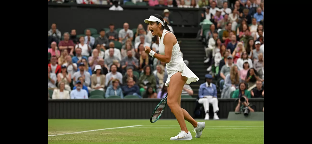 Emma Raducanu shocks Maria Sakkari to tie for top Wimbledon performance.