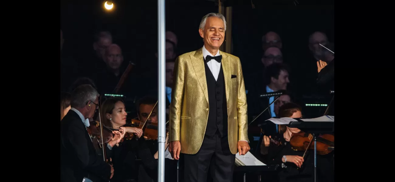Famous singer Andrea Bocelli performs at BST Hyde Park in honor of his successful career.