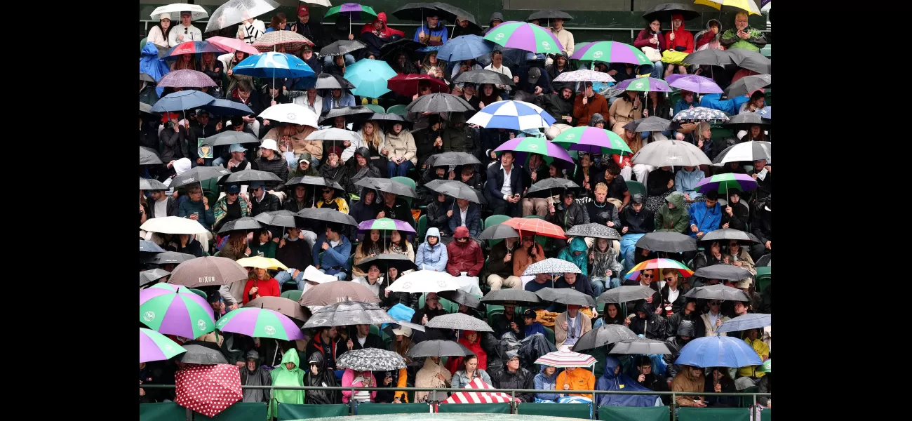 Rainy forecast for London as Emma Radacanu competes in a match.