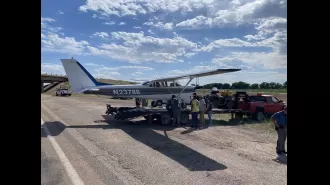 Plane has to land on I-76 in Morgan County due to emergency situation.