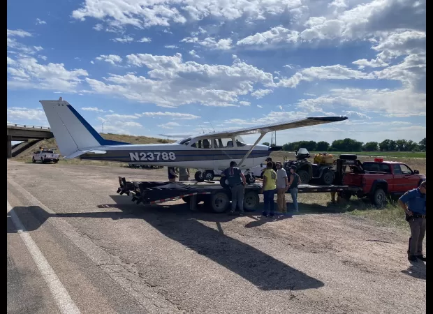 Plane has to land on I-76 in Morgan County due to emergency situation.