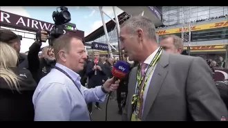 Sky F1 host Martin Brundle has uncomfortable moment with Labour minister before British Grand Prix.