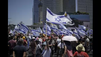 Israeli people block roads, demand end to violence and safe return of hostages.