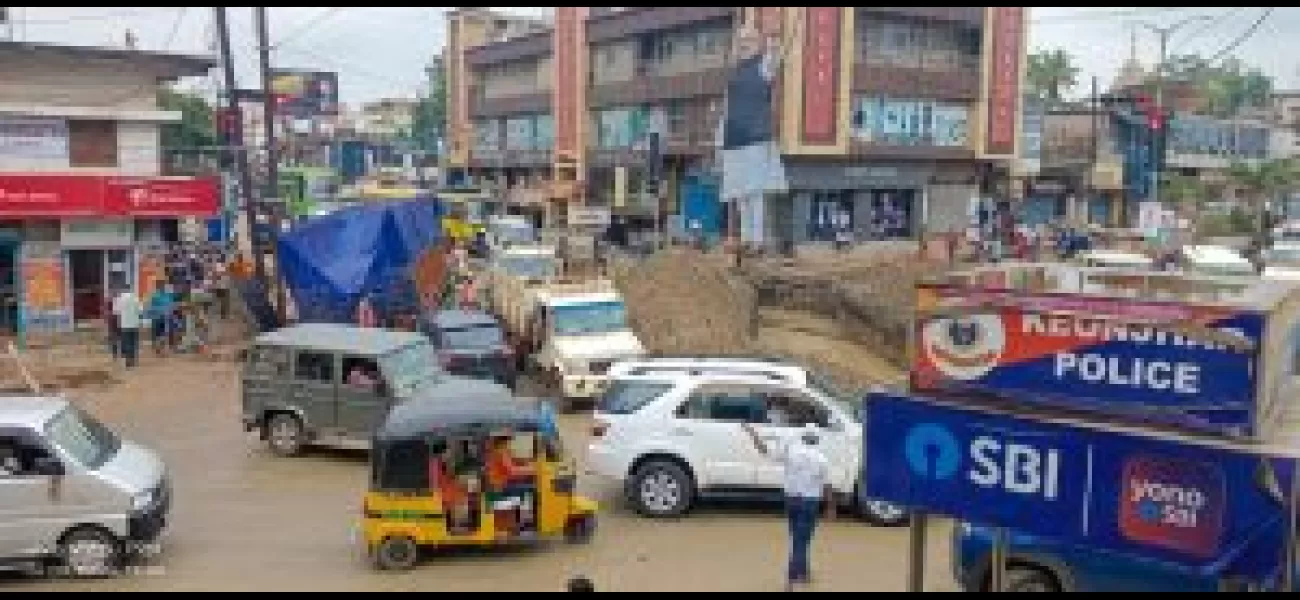 Residents of Keonjhar angry over poorly done drain construction take to the streets to protest.