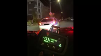 A man was caught driving twice the speed limit because he urgently needed to use the restroom.