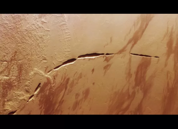 Something cut into Mars, creating a mark, and we have no explanation.