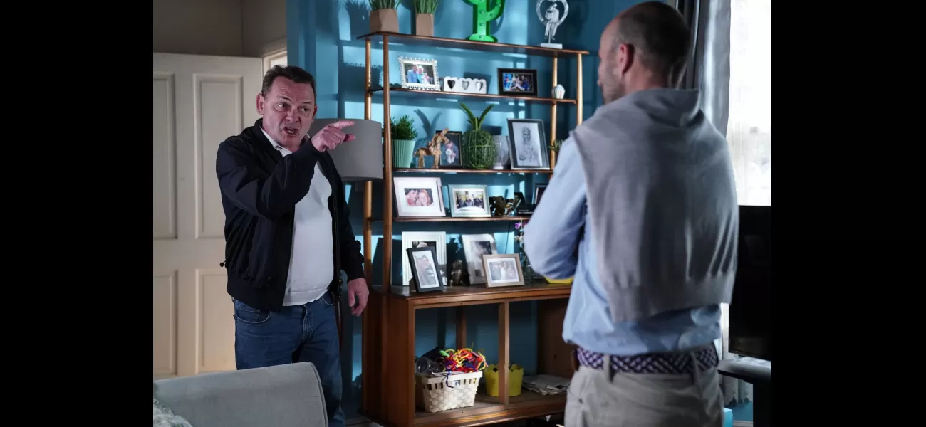 Billy fights Teddy after the death of Mitchell in EastEnders.