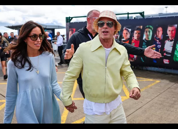 Brad Pitt, 60, was spotted getting affectionate with his 34-year-old girlfriend Ines de Ramon at the British Grand Prix.