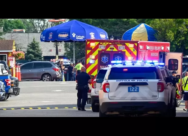 A guest at a theme park stabbed another visitor in front of a child.