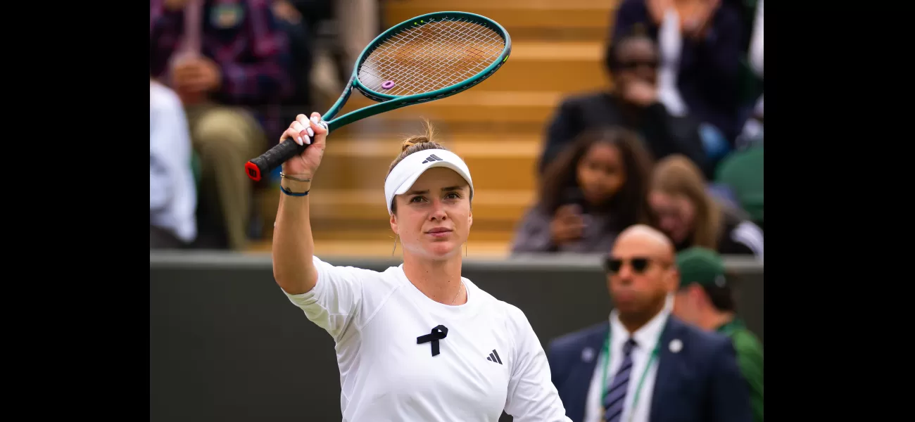 Elina Svitolina honors a tragic event by sporting a black ribbon at Wimbledon 2024.