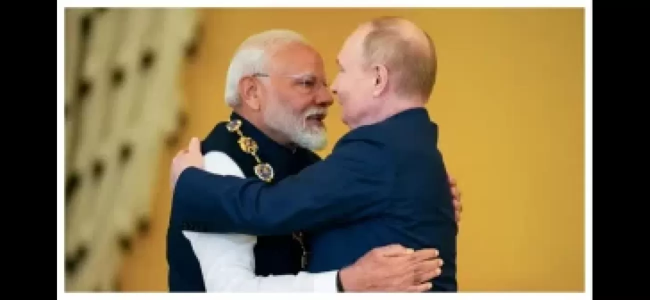 Russian President Vladimir Putin and Indian Prime Minister Narendra Modi embraced during a meeting in Russia.