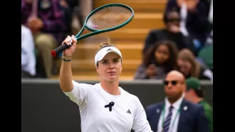 Elina Svitolina honors a tragic event by sporting a black ribbon at Wimbledon 2024.