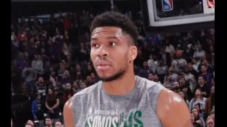 Giannis Antetokounmpo emotional after helping Greece qualify for Olympics.