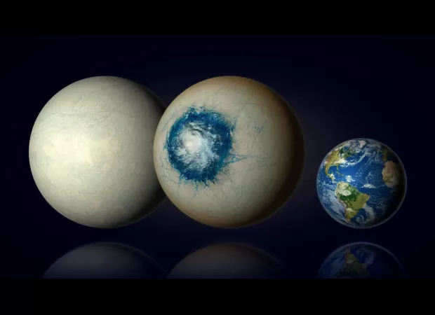 Possible paraphrase: Eye-shaped planet may hold key to discovering extraterrestrial life.