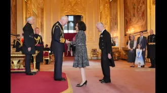 British singer apologizes for breaking royal protocol with King Charles.
