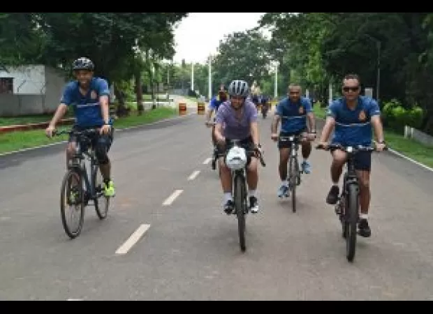 Vedangi is starting her global bike trip from INS Chilka.