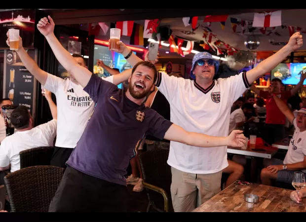 Thousands of England supporters travel to Dortmund for Euros, some even enjoying drinks in a local pub from Yorkshire.