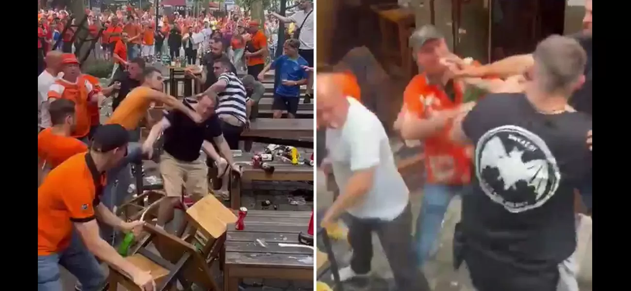 Violence erupts as Dutch and English soccer fans clash before Euro semi-final.