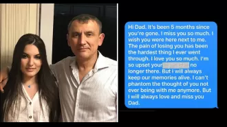 A woman feels betrayed after getting a response to messages she sent to her deceased father.