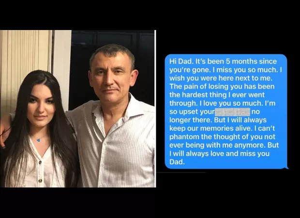 A woman feels betrayed after getting a response to messages she sent to her deceased father.