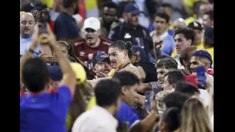Darwin Nunez, a striker for Liverpool, gets into a confrontation with Colombia fans following their loss in the Copa America.