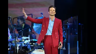Fans were amazed when The Killers stopped their concert to celebrate England's win in the semi-final match.