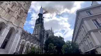 A famous French building on fire again, just one month after the previous incident.