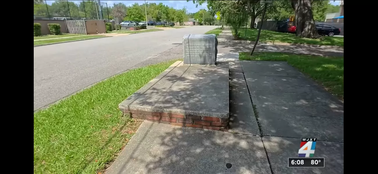 Strange tale of a grave nestled in a sidewalk where children frolic.