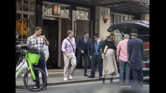 Superman star Henry Cavill and his girlfriend with a baby on the way spotted in London.