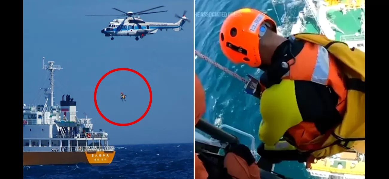 A woman who was swept away while riding a rubber ring in the sea has been found alive after 36 hours.