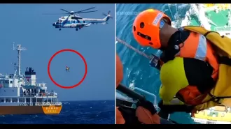 A woman who was swept away while riding a rubber ring in the sea has been found alive after 36 hours.