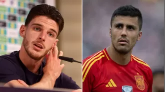 Rice sends a message to Rodri before England vs Spain final at Euro 2024.