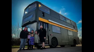 A family of six on a bus saved £20,000 in 3 years.
