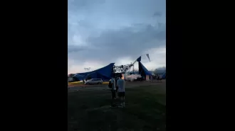 Festival cancelled due to safety concerns, 12 injured and evacuation underway.