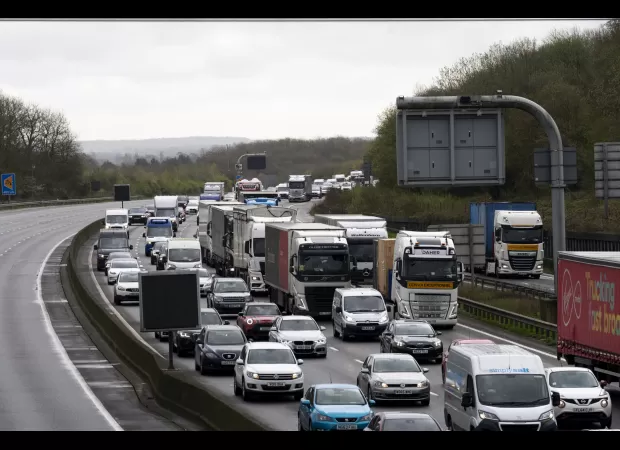 Travelers to England advised of significant delays due to closure of major highway M25.