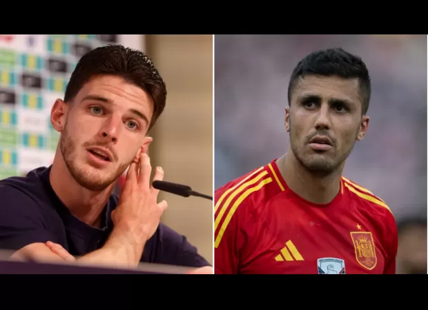Rice sends a message to Rodri before England vs Spain final at Euro 2024.