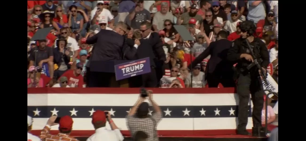 Trump fell to the ground during a rally after gunshots were heard.