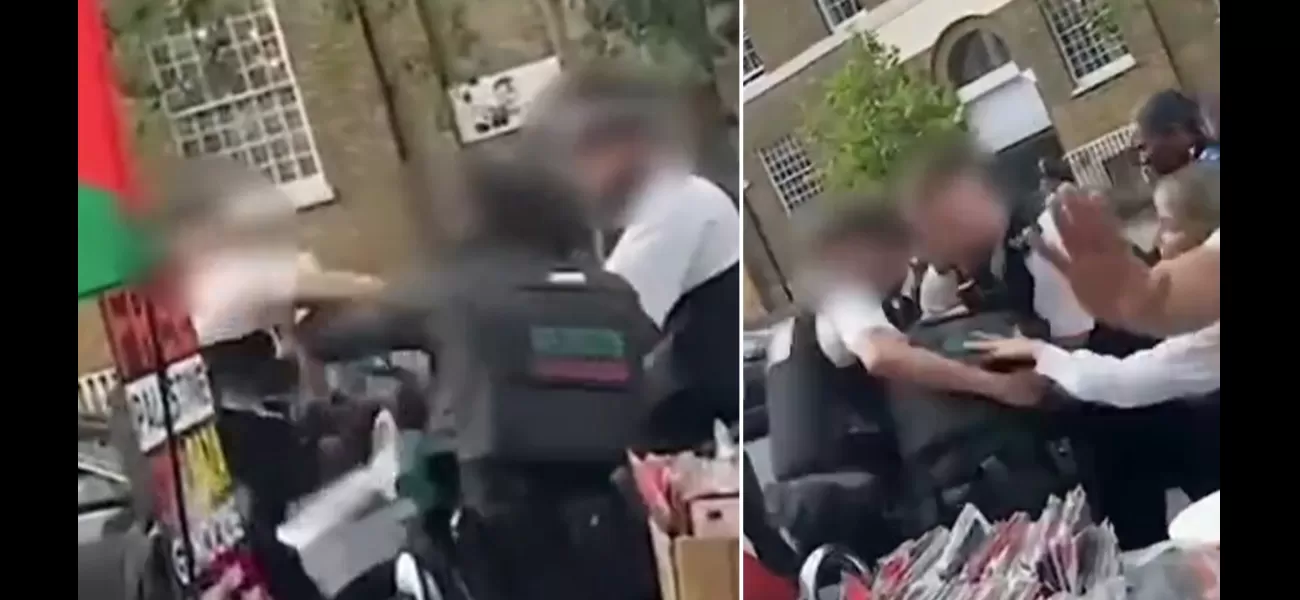 A pro-Palestine protester was allegedly punched by a police officer during a demonstration in London.