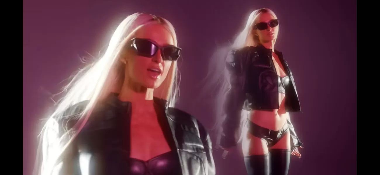 Paris Hilton is shown dancing in sexy black lingerie for her music video transformation.