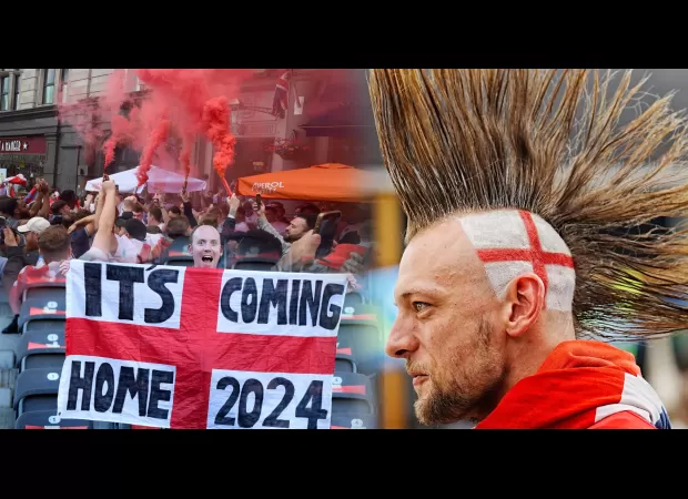 Fans in London and Berlin fill the streets for the Euro 2024 final match between England and an unknown opponent.